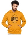 Shop Men's Yellow Printed Regular Fit Hoodie-Front