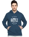 Shop Men's Blue Printed Regular Fit Hoodie-Front