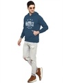 Shop Men's Blue Printed Regular Fit Hoodie