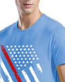 Shop Men's Blue USA Flag Printed Cotton T-shirt-Full