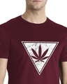Shop Men's Maroon Weed Leaf Printed T-shirt-Design