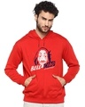 Shop Men's Red Printed Regular Fit Hoodie-Front