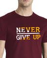 Shop Never Give Up Design Printed T-shirt for Men's-Full