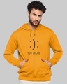 Shop Men's Yellow Printed Regular Fit Hoodie-Front