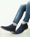Shop Men's Blue Suede Chelsea Boots