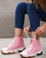Shop Women's Pink Color Blocked Hip Hop Casual Shoes