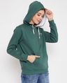 Shop Women's Green Regular Fit Hoodie-Full