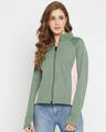 Shop Women's Grey & Pink Fleece Classic Jacket-Front