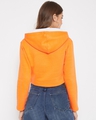 Shop Women's Orange Regular Fit Crop Hoodie-Design
