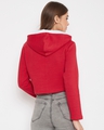 Shop Women's Red Regular Fit Crop Hoodie-Design