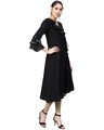 Shop Women V-Neck Kurta in Black-Design