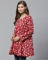 Shop Women Round Neck Short Kurta in Red-Design