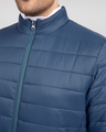 Shop Air Force Blue Plain Puffer Jacket