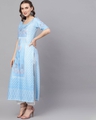 Shop Aqua Blue Digital Print Kurta-Full