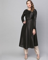 Shop Black Solid Bias Cut Anarkali Kurta-Front