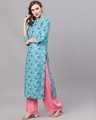 Shop Blue Digital Printed Kurta-Full