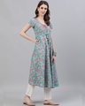 Shop Blue & Pink Floral Printed Anarkali-Design