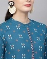 Shop Blue Printed Straight Kurta-Full