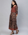 Shop Brown Printed Anarkali Kurta Wih Jacket-Design