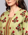 Shop Green Floral Printed Double Layered A Line Kurta-Full