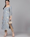 Shop Grey Foil Printed Straight Kurta