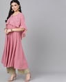 Shop Mauve Gold Printed Flared Kurta-Full