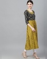 Shop Mustard & Grey Printed Anarkali With Koti-Design