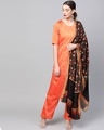 Shop Orange Solid Kurta Set With Digital Printed Dupatta-Front