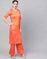 Shop Orange Solid Kurta Set With Digital Printed Dupatta-Design