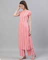 Shop Pink & White Striped Printed Kurta Set-Full
