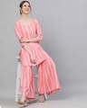 Shop Pink & White Striped Printed Kurta With Sharara Set