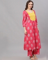 Shop Pink & Yellow Gold Print A Line Kurta-Design