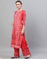 Shop Red Digital Printed Kurta With Palazzo & Dupatta Set-Design