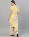 Shop Yellow & Grey Marble Printed Extended Sleeve Kurta-Back