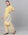 Shop Yellow & Grey Marble Printed Extended Sleeve Kurta-Design