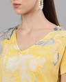 Shop Yellow & Grey Marble Printed Extended Sleeve Kurta