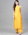 Shop Yellow Chanderi Kurta Palazzo Set-Front