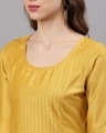 Shop Yellow Chinnon Sequence Work A Line Kurta With Palazzo