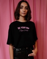 Shop Women's Black Printed Oversized Fit T Shirt-Design