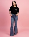 Shop Women's Black Printed Oversized Fit T Shirt