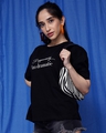Shop Women's Black Printed Oversized Fit T Shirt-Design