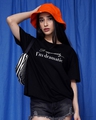 Shop Women's Black Printed Oversized Fit T Shirt-Full