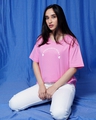 Shop Women's Pink Printed Oversized Fit T Shirt