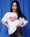 Shop Women's White Printed Oversized Fit T Shirt-Front