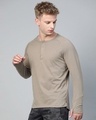 Shop Men's Beige Slim Fit T-shirt-Design