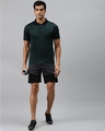 Shop Men Black Charcoal Grey Colourblocked Slim Fit Sports Shorts