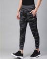 Shop Men Black Charcoal Grey Straight Fit Camouflage Printed Joggers-Design