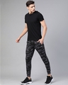 Shop Men Black Charcoal Grey Straight Fit Camouflage Printed Joggers