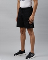 Shop Men Black Geometric Printed Slim Fit Sports Shorts-Design