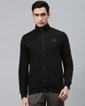 Shop Men Black Slim Fit Sweatshirt-Front